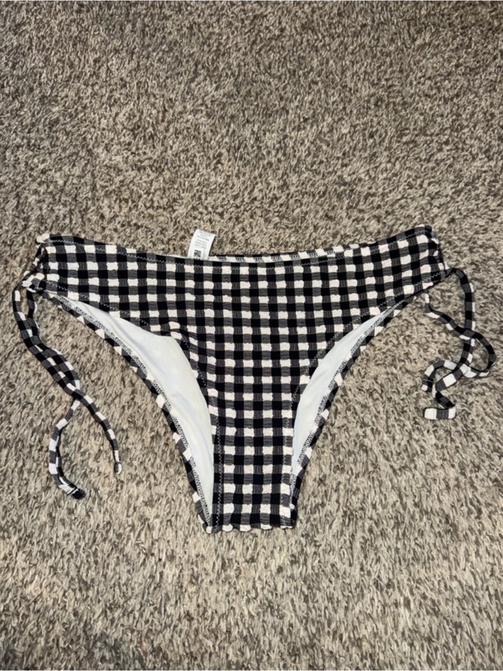 NWOT Aerie Cheeky Swim Bikini Bottoms Black & White Gingham Small